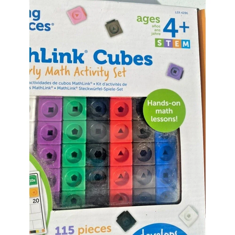 Learning Resources MathLink Cubes Early Math Activity Set - 115 Pieces-ages 4+